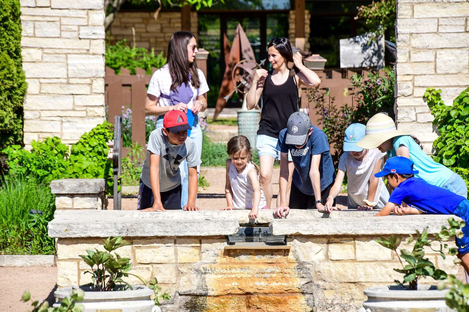 Rose Garden fountain at Reiman Gardens